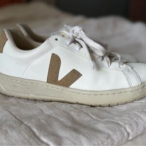 Veja Cream and Tan Sneakers
